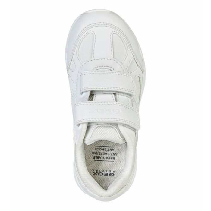 Geox Pavel J0415C Trainers – White Leather – Girls School Shoes - Crep Direct UK