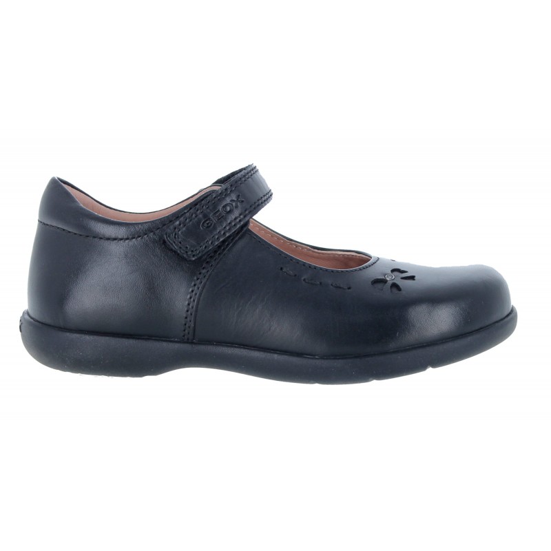 Geox Naimara G.A J16FHA School Shoes – Black Leather – Girls School Shoes - Crep Direct UK