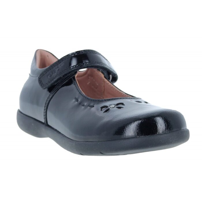 Geox Naimara G.A J16FHA School Shoes – Black Patent – Girls School Shoes - Crep Direct UK