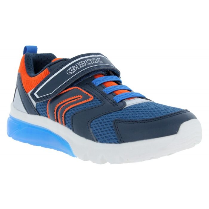 Geox J Ciberdron J45LBC Trainer – Navy / Orange – Boys Shoes - Crep Direct UK