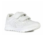 Geox Pavel J0415C Trainers – White Leather – Girls School Shoes - Crep Direct UK