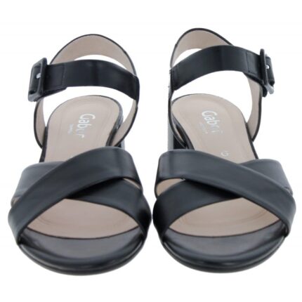 Gabor Jamma 42.913 Sandals – Black Leather – Womens Sandals, Sliders & Toe Posts - Crep Direct UK