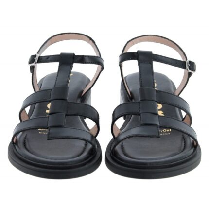 Wonders Janet B-9604 Sandals – Black Leather – Womens Sandals, Sliders & Toe Posts - Crep Direct UK