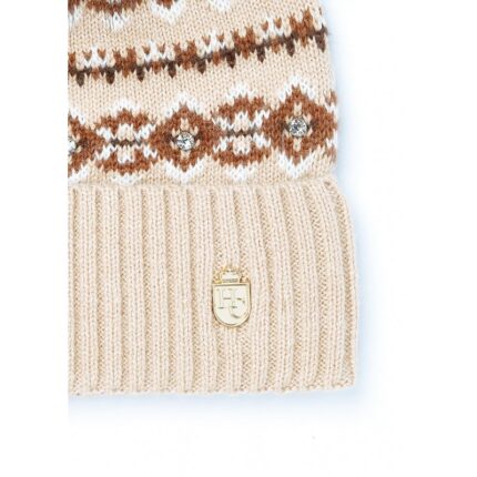 Holland Cooper Jennifer Fairisle Bobble Hat – Light Camel – Ladies Clothing - Crep Direct UK
