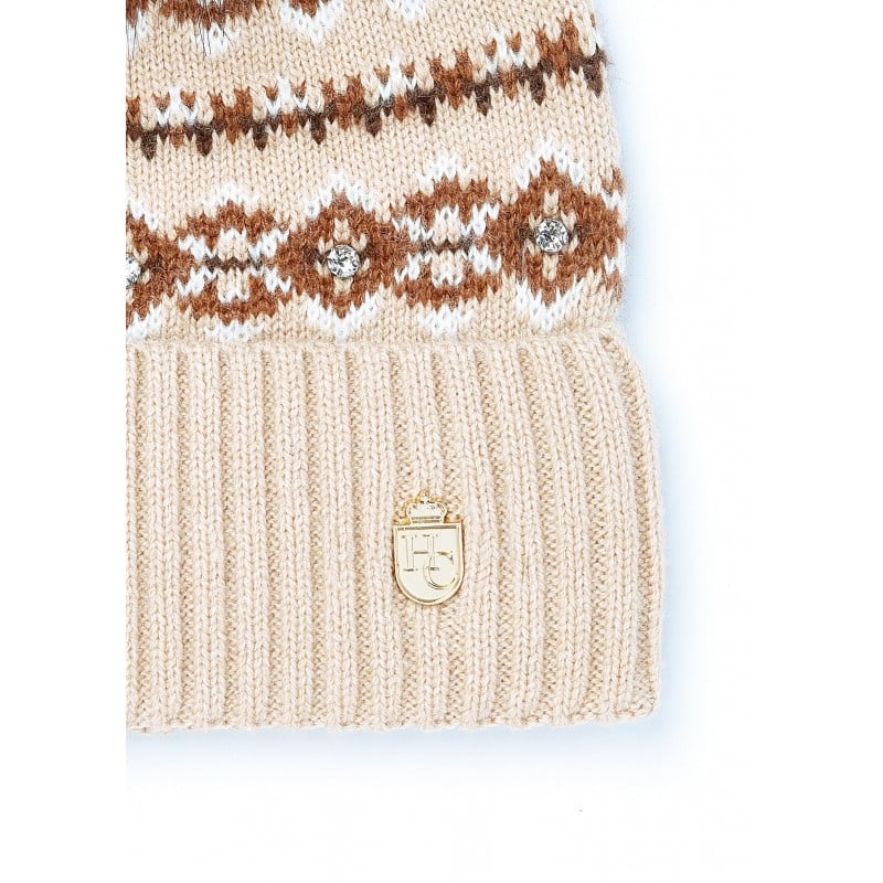 Holland Cooper Jennifer Fairisle Bobble Hat – Light Camel – Ladies Clothing - Crep Direct UK
