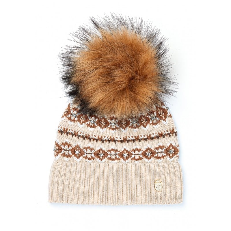 Holland Cooper Jennifer Fairisle Bobble Hat – Light Camel – Ladies Clothing - Crep Direct UK Holland Cooper Jennifer Fairisle Bobble Hat – Light Camel – Ladies Clothing - Crep Direct UK