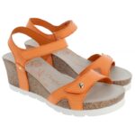 Panama Jack Julia Wedge Sandals – Orange Leather – Womens Sandals, Sliders & Toe Posts - Crep Direct UK