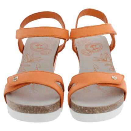 Panama Jack Julia Wedge Sandals – Orange Leather – Womens Sandals, Sliders & Toe Posts - Crep Direct UK