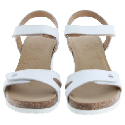 Panama Jack Julia Basics Wedge Sandals – White Leather – Womens Sandals, Sliders & Toe Posts - Crep Direct UK