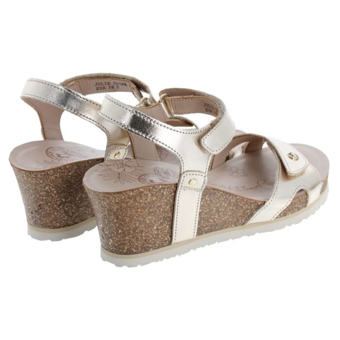 Panama Jack Julia Shine Wedge Sandals – Gold Leather – Womens Sandals, Sliders & Toe Posts - Crep Direct UK