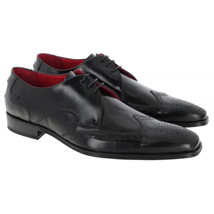 Jeffery West Scarface K899 ‘MISSISSIPPI’ Shoes – Black Polished Leather – Mens Wedding Shoes - Crep Direct UK