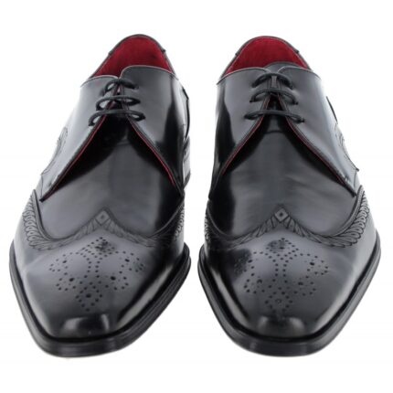 Jeffery West Scarface K899 ‘MISSISSIPPI’ Shoes – Black Polished Leather – Mens Wedding Shoes - Crep Direct UK