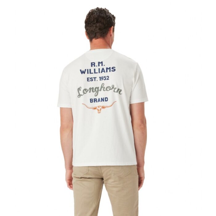 R. M. Williams Trio T-Shirt – White Cotton – Mens Clothing - Crep Direct UK