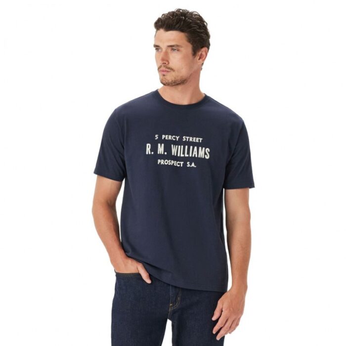 R. M. Williams Bale T-Shirt – Navy Cotton – Mens Clothing - Crep Direct UK