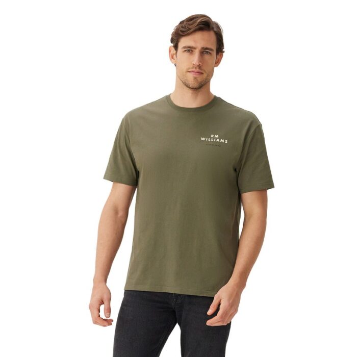 R. M. Williams Minimal T-Shirt – Military Green Cotton – Mens Clothing - Crep Direct UK