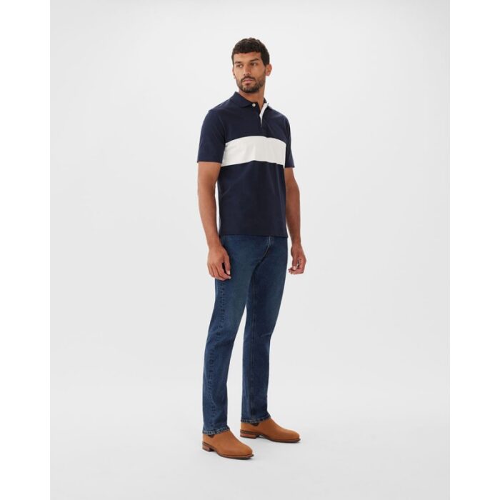 R. M. Williams Colebrook Polo Shirt – Navy White Cotton – Mens Clothing - Crep Direct UK