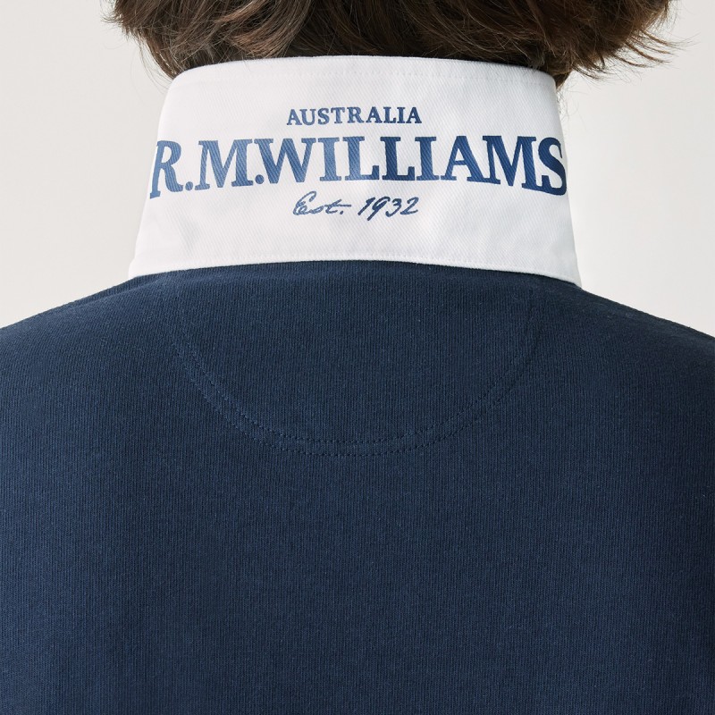 R. M. Williams Magnus Rugby Shirt – Navy Cotton – Mens Clothing - Crep Direct UK