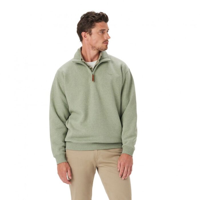 R. M. Williams Mulyungarie Sweatshirt – Green Marle Cotton – Mens Clothing - Crep Direct UK