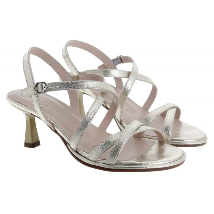 Wonders Kaia F-8121 Heeled Sandals – Gold Leather – Womens Sandals, Sliders & Toe Posts - Crep Direct UK