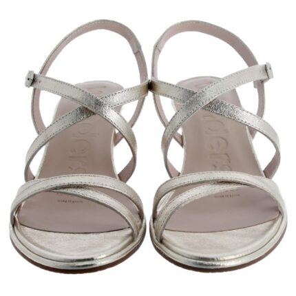 Wonders Kaia F-8121 Heeled Sandals – Gold Leather – Womens Sandals, Sliders & Toe Posts - Crep Direct UK