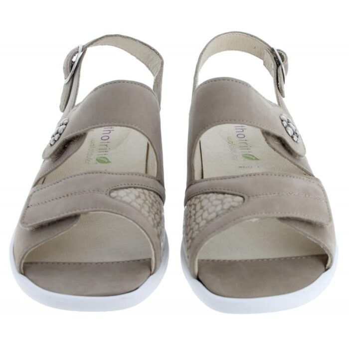 Waldlaufer Kara 684K01 Sandals – Taupe Leather – Womens Sandals, Sliders & Toe Posts - Crep Direct UK