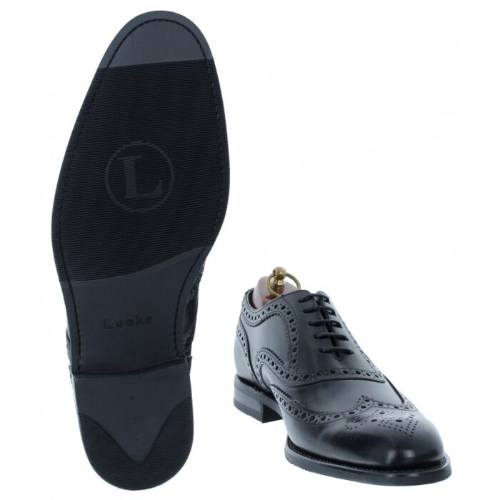 Loake Kerridge Shoes – Black Leather – Mens Wedding Shoes - Crep Direct UK