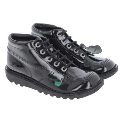 Kickers Kick Hi Youth Boots – Black Patent – Girls School Shoes - Crep Direct UK Kickers Kick Hi Youth Boots – Black Patent – Girls School Shoes - Crep Direct UK