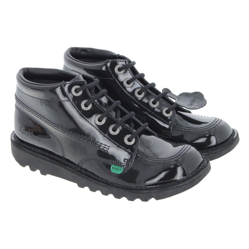 Kickers Kick Hi Youth Boots – Black Patent – Girls School Shoes - Crep Direct UK Kickers Kick Hi Youth Boots – Black Patent – Girls School Shoes - Crep Direct UK