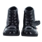 Kickers Kick Hi Youth Boots – Black Patent – Girls School Shoes - Crep Direct UK
