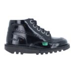 Kickers Kick Hi Zip Infant 115822 Boots – Black Patent – Girls School Shoes - Crep Direct UK