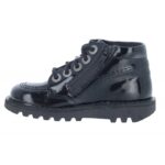 Kickers Kick Hi Zip Infant 115822 Boots – Black Patent – Girls School Shoes - Crep Direct UK