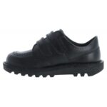 Kickers Kick Lo Twin Velcro Infant School Shoes – Black Leather – Boys School Shoes - Crep Direct UK