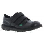 Kickers Kick Lo Velcro Junior School Shoes – Black Leather – Boys School Shoes - Crep Direct UK
