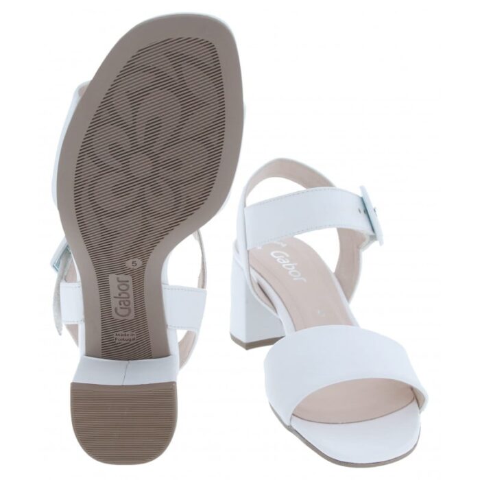 Gabor Kooky 41.710 Sandals – White Leather – Womens Sandals, Sliders & Toe Posts - Crep Direct UK