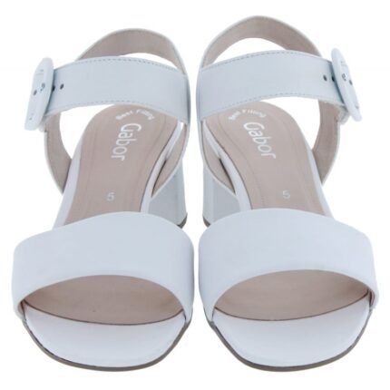 Gabor Kooky 41.710 Sandals – White Leather – Womens Sandals, Sliders & Toe Posts - Crep Direct UK