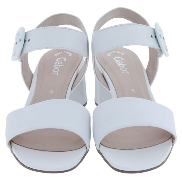 Gabor Kooky 41.710 Sandals – White Leather – Womens Sandals, Sliders & Toe Posts - Crep Direct UK