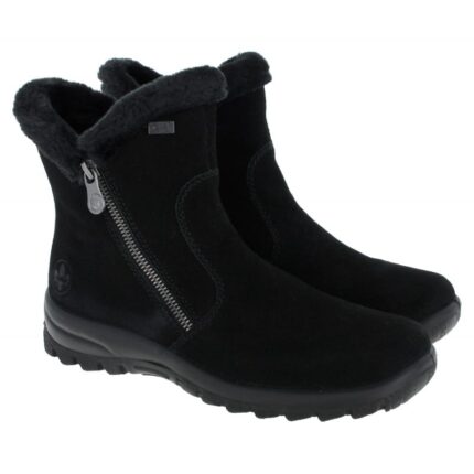 Rieker L7162 Ankle Boots – Black – Womens Boots - Crep Direct UK