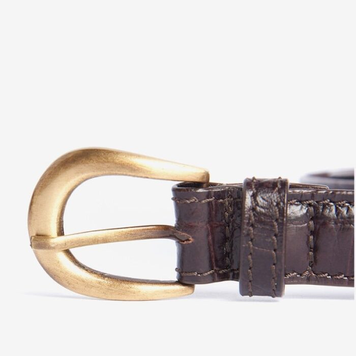 Barbour Faux Croc Belt LAC0312 – Classic Black Cherry – Ladies Clothing - Crep Direct UK