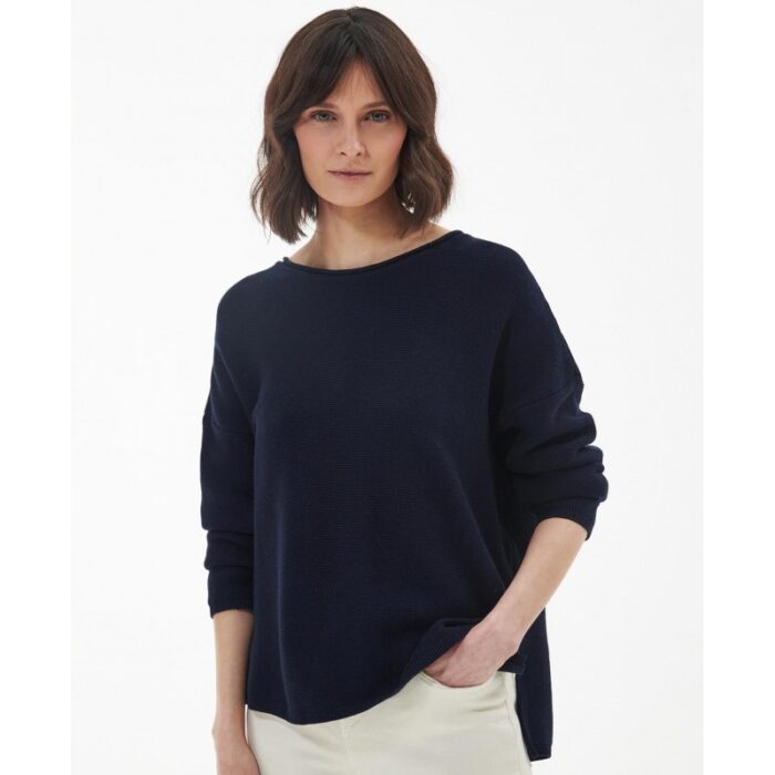Barbour Marine Knitted Jumper LKN1423 – Navy Cotton – Ladies Clothing - Crep Direct UK