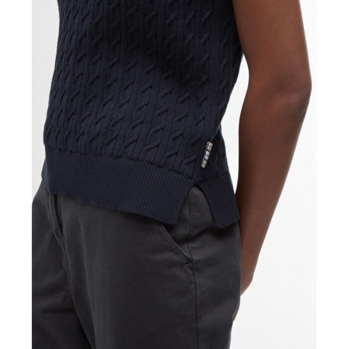 Barbour Hartland Sweater Vest LKN1637 – Navy Cotton – Ladies Clothing - Crep Direct UK