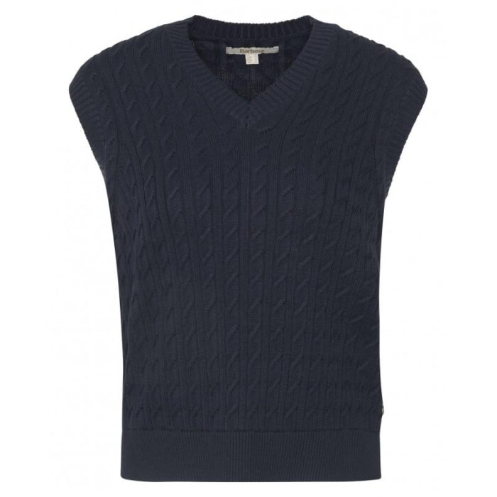 Barbour Hartland Sweater Vest LKN1637 – Navy Cotton – Ladies Clothing - Crep Direct UK