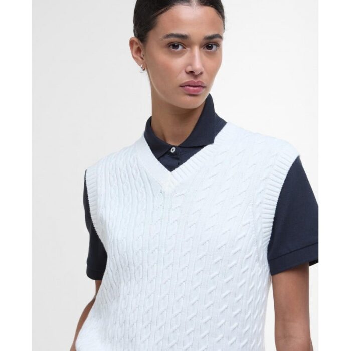 Barbour Hartland Sweater Vest LKN1637 – Cloud Cotton – Ladies Clothing - Crep Direct UK
