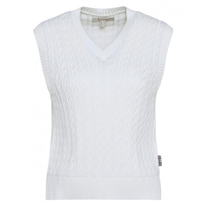 Barbour Hartland Sweater Vest LKN1637 – Cloud Cotton – Ladies Clothing - Crep Direct UK