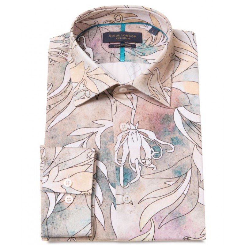Guide London LS77104 Long Sleeve Shirt – Pastel Floral Cotton – Mens Clothing - Crep Direct UK Guide London LS77104 Long Sleeve Shirt – Pastel Floral Cotton – Mens Clothing - Crep Direct UK