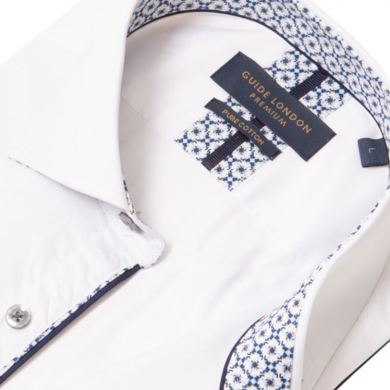 Guide London LS77171 Long Sleeve Shirt – White Cotton – Mens Clothing - Crep Direct UK