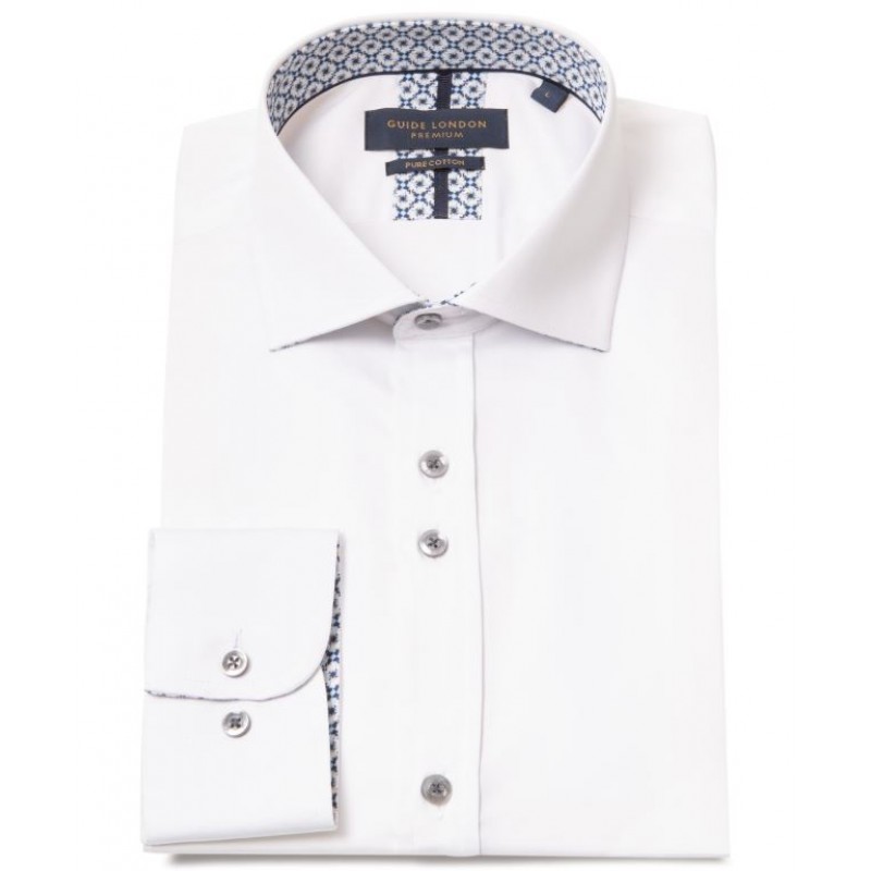 Guide London LS77171 Long Sleeve Shirt – White Cotton – Mens Clothing - Crep Direct UK Guide London LS77171 Long Sleeve Shirt – White Cotton – Mens Clothing - Crep Direct UK