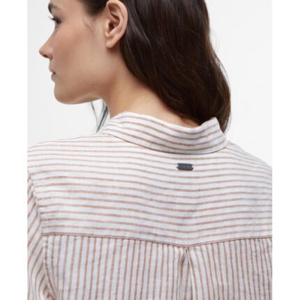 Barbour Marine Relaxed Long Sleeve Shirt LSH1315 – Bran Stripe Linen – Ladies Clothing - Crep Direct UK