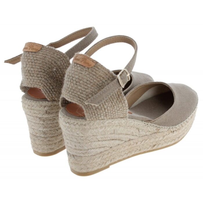 Toni Pons Laia-NT Wedge Espadrilles – Taupe Linen – Womens Espadrilles - Crep Direct UK