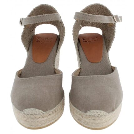 Toni Pons Laia-NT Wedge Espadrilles – Taupe Linen – Womens Sandals, Sliders & Toe Posts - Crep Direct UK
