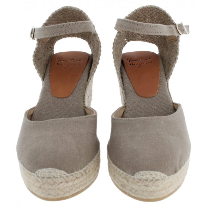 Toni Pons Laia-NT Wedge Espadrilles – Taupe Linen – Womens Espadrilles - Crep Direct UK